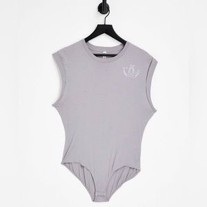 ✨Free People Graphic Jersey Bodysuit in Gray
